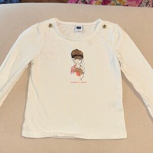 Janie and Jack White Long Sleeve Tee with Graphic